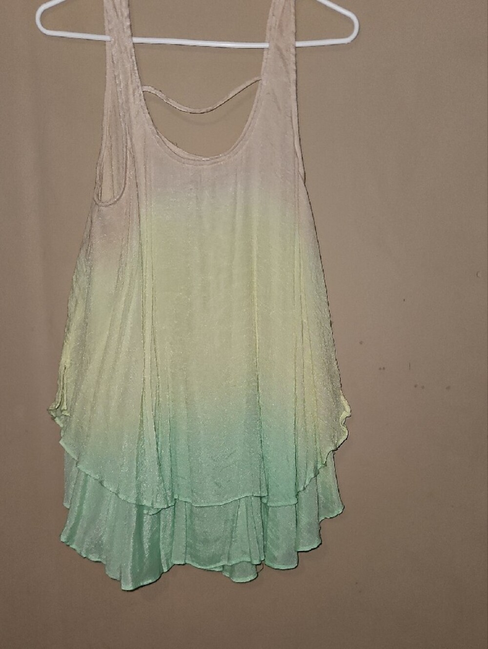 JODIFL Cream to Mint Ombre Layered Tank Top - Picture 3 of 4